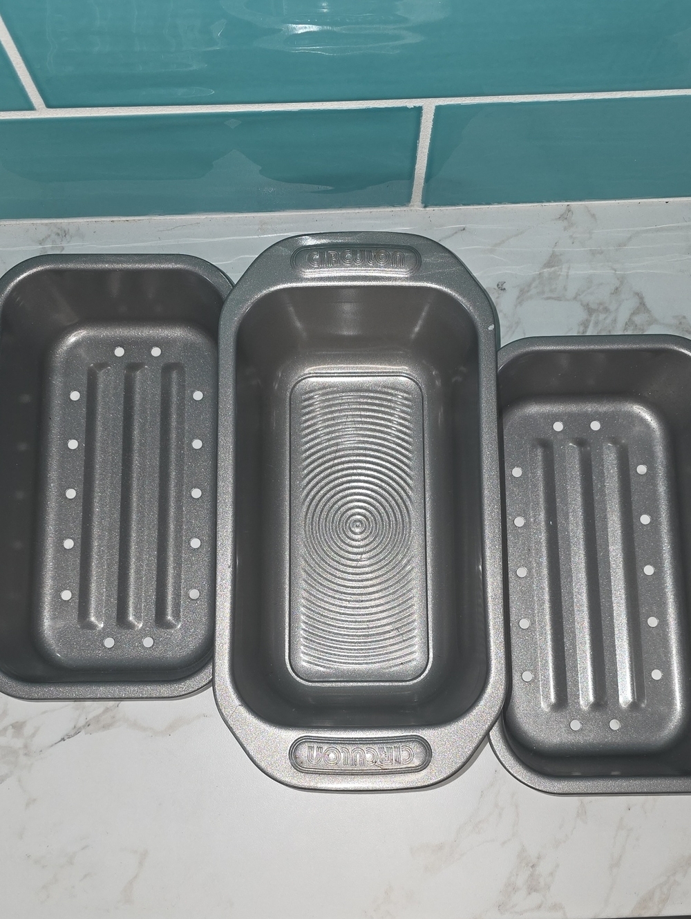 Nonstick Gray  Meatloaf Pan Set with Handle - 3 Piece